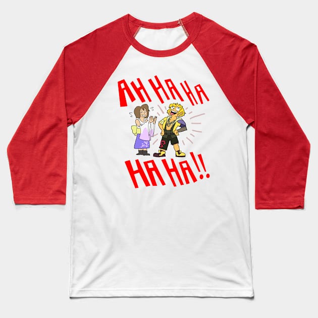 Tidus Laugh (Red Text Ver) Baseball T-Shirt by sky665